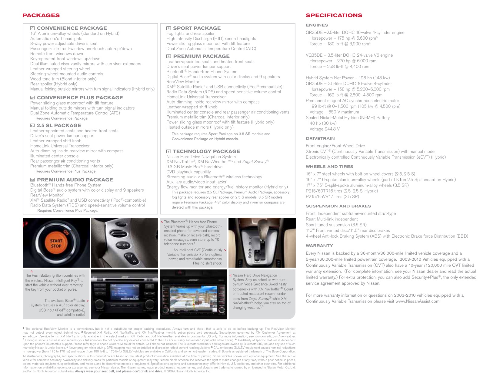 2010 Nissan Altima Brochure Page 3
